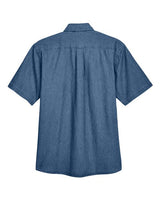Harriton M550S Men's 6.5 oz. Short-Sleeve Denim Shirt #color_LIGHT DENIM