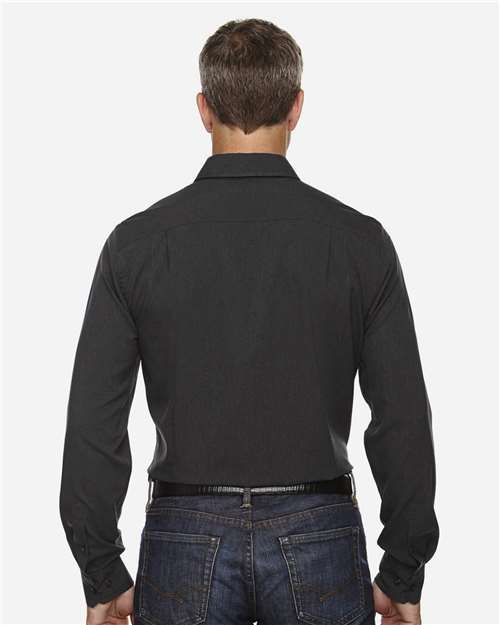 North End 88802 Men's Mlange Performance Shirt #color_CARBON HEATHER