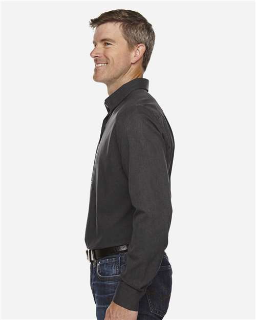 North End 88802 Men's Mlange Performance Shirt #color_CARBON HEATHER