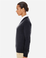 Harriton M420W Ladies' Pilbloc V-Neck Sweater #color_BLACK