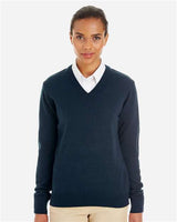 Harriton M420W Ladies' Pilbloc V-Neck Sweater #color_DARK NAVY