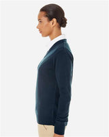 Harriton M420W Ladies' Pilbloc V-Neck Sweater #color_DARK NAVY