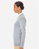 Harriton M420W Ladies' Pilbloc V-Neck Sweater #color_GREY HEATHER