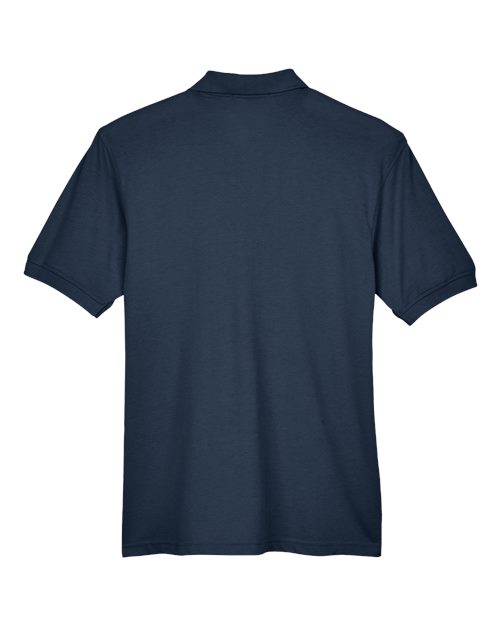 Harriton M265P Men's 5.6 oz. Easy Blend Polo withPocket #color_NAVY