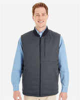 Harriton M776 Adult Dockside Interactive Reversible Freezer Vest #color_BLK/ DK CHRCOAL