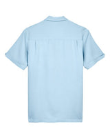 Harriton M575 Men's Two-Tone Bahama Cord Camp Shirt #color_CLOUD BLUE/ CREM