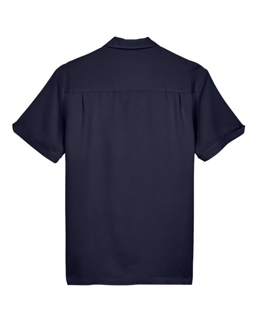 Harriton M575 Men's Two-Tone Bahama Cord Camp Shirt #color_NAVY/ CREME