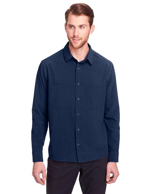 North End NE500 Men's Borough Stretch Performance Shirt #color_CLASSIC NAVY