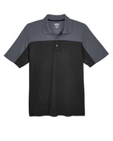 Core 365 CE101 Men's Balance Colorblock Performance Piqu Polo #color_BLACK/ CARBON