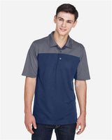 Core 365 CE101 Men's Balance Colorblock Performance Piqu Polo #color_CLASSC NVY/ CRBN