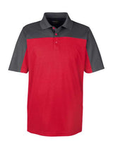 Core 365 CE101 Men's Balance Colorblock Performance Piqu Polo #color_CLASSC RED/ CRBN