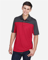 Core 365 CE101 Men's Balance Colorblock Performance Piqu Polo #color_CLASSC RED/ CRBN