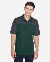 Core 365 CE101 Men's Balance Colorblock Performance Piqu Polo #color_FOREST/ CARBON