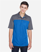 Core 365 CE101 Men's Balance Colorblock Performance Piqu Polo #color_TRU ROYAL/ CRBN