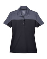 Core 365 CE101W Ladies' Balance Colorblock Performance Piqu Polo #color_BLACK/ CARBON