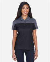 Core 365 CE101W Ladies' Balance Colorblock Performance Piqu Polo #color_BLACK/ CARBON