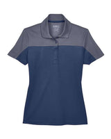 Core 365 CE101W Ladies' Balance Colorblock Performance Piqu Polo #color_CLASSC NVY/ CRBN