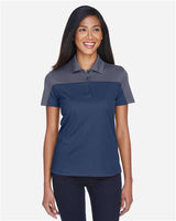 Core 365 CE101W Ladies' Balance Colorblock Performance Piqu Polo #color_CLASSC NVY/ CRBN