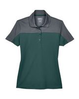 Core 365 CE101W Ladies' Balance Colorblock Performance Piqu Polo #color_FOREST/ CARBON