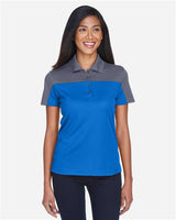 Core 365 CE101W Ladies' Balance Colorblock Performance Piqu Polo #color_TRU ROYAL/ CRBN