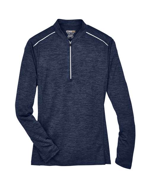 Core 365 CE401W Ladies' Kinetic Performance Quarter-Zip #color_CLASSC NVY/ CRBN