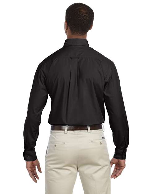Harriton M510T Men's Tall 3.1 oz. Essential Poplin #color_BLACK