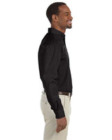 Harriton M510T Men's Tall 3.1 oz. Essential Poplin #color_BLACK