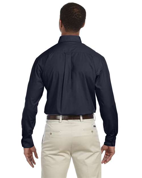 Harriton M510T Men's Tall 3.1 oz. Essential Poplin #color_NAVY