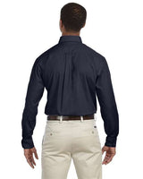 Harriton M510T Men's Tall 3.1 oz. Essential Poplin #color_NAVY