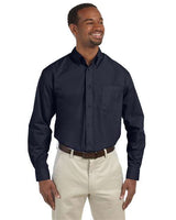 Harriton M510T Men's Tall 3.1 oz. Essential Poplin #color_NAVY