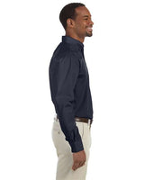 Harriton M510T Men's Tall 3.1 oz. Essential Poplin #color_NAVY
