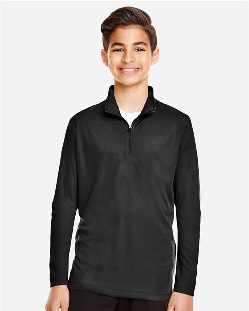Team 365 TT31Y Youth Zone Performance Quarter-Zip #color_BLACK