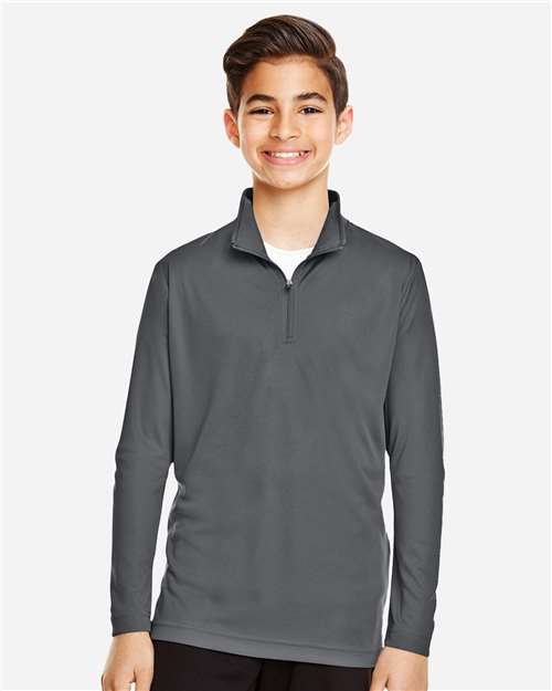 Team 365 TT31Y Youth Zone Performance Quarter-Zip #color_SPORT GRAPHITE