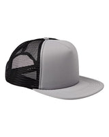Big Accessories BX030 5-Panel Foam Front Trucker Hat #color_STEEL/ BLACK