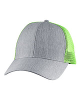 Big Accessories BA540 Sport Trucker Hat #color_LT GRY/ NEON GRN