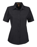 Harriton M580W Ladies' Key West Short-Sleeve Performance Staff Shirt #color_BLACK