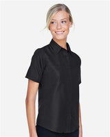 Harriton M580W Ladies' Key West Short-Sleeve Performance Staff Shirt #color_BLACK