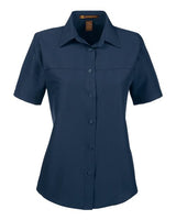 Harriton M580W Ladies' Key West Short-Sleeve Performance Staff Shirt #color_NAVY
