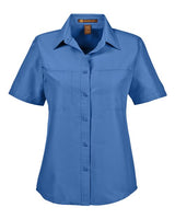 Harriton M580W Ladies' Key West Short-Sleeve Performance Staff Shirt #color_POOL BLUE