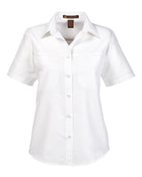 Harriton M580W Ladies' Key West Short-Sleeve Performance Staff Shirt #color_WHITE