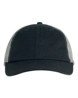 Big Accessories BA601 Washed Trucker Hat #color_BLACK / GRAY