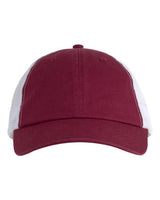 Big Accessories BA601 Washed Trucker Hat #color_MAROON/ WHITE