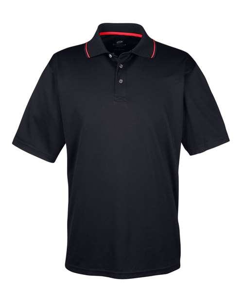 UltraClub 8406 Men's Cool & Dry Sport Two-Tone Polo #color_BLACK/ RED