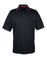 UltraClub 8406 Men's Cool & Dry Sport Two-Tone Polo #color_BLACK/ RED