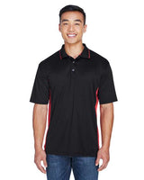 UltraClub 8406 Men's Cool & Dry Sport Two-Tone Polo #color_BLACK/ RED
