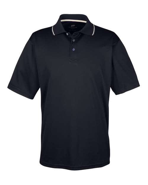 UltraClub 8406 Men's Cool & Dry Sport Two-Tone Polo #color_BLACK/ STONE