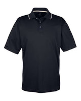UltraClub 8406 Men's Cool & Dry Sport Two-Tone Polo #color_BLACK/ STONE