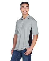 UltraClub 8406 Men's Cool & Dry Sport Two-Tone Polo #color_GREY/ BLACK