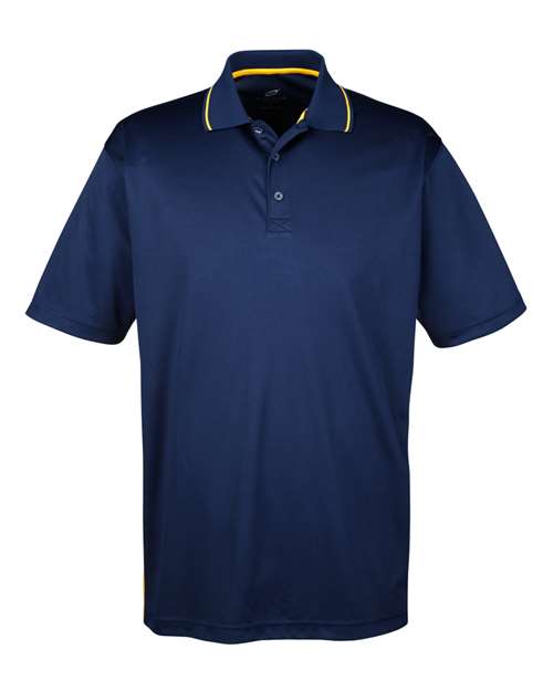 UltraClub 8406 Men's Cool & Dry Sport Two-Tone Polo #color_NAVY/ GOLD