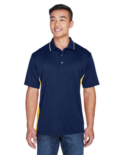 UltraClub 8406 Men's Cool & Dry Sport Two-Tone Polo #color_NAVY/ GOLD